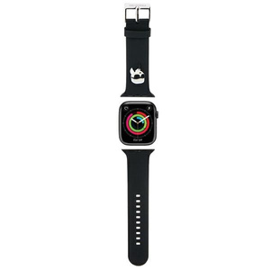 Karl Lagerfeld Pasek KLAWLSLKNK Apple Watch 42/44/45/49mm czarny/black strap 3D Rubber Karl Head 