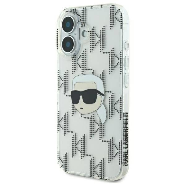 Etui Karl Lagerfeld iPhone 16 6.1" przezroczysty/transparent hardcase IML Karl Head Electroplated