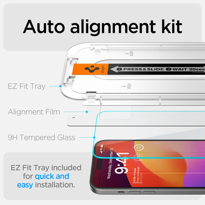 Szkło Hartowane Spigen Glas.tr ”ez Fit” 2-pack iPhone 16 / 15 Clear