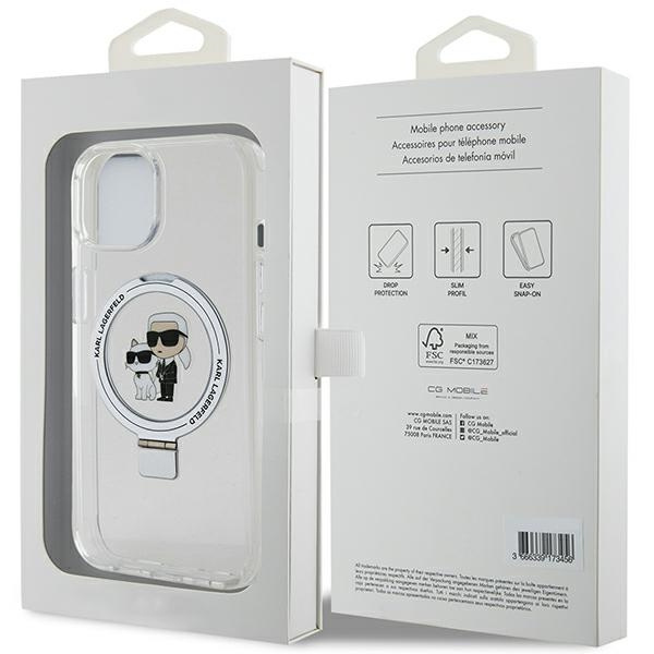 Karl Lagerfeld KLHMP15MHMRSKCH iPhone 15 Plus / 14 Plus 6.7" biały/white hardcase Ring Stand Karl&Choupettte MagSafe