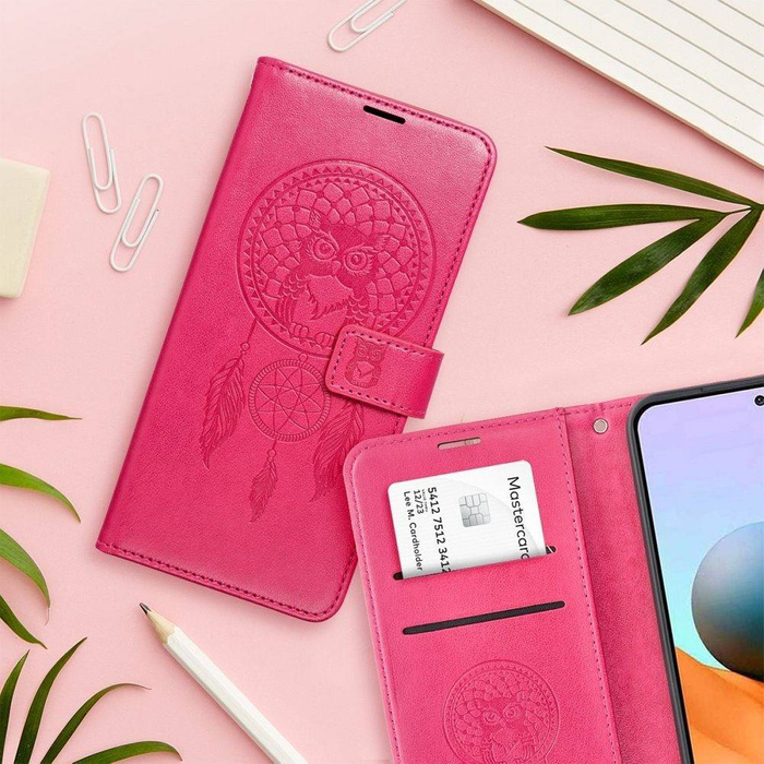 Etui Kabura MEZZO Book do SAMSUNG A12 łapacz snów magenta Case