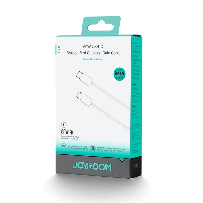 Kabel Joyroom S-A45 Ben Series USB-C / USB-C 60W 1 m - biały