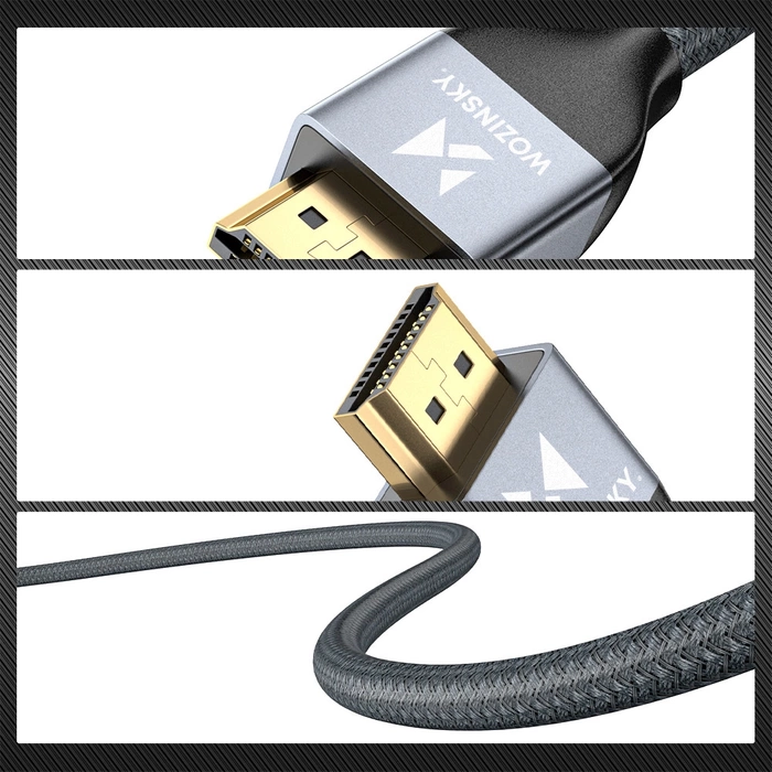 [PO ZWROCIE] Wozinsky kabel HDMI 2.1 8K 60 Hz 48 Gbps / 4K 120 Hz / 2K 144 Hz 5 m srebrny (WHDMI-50)