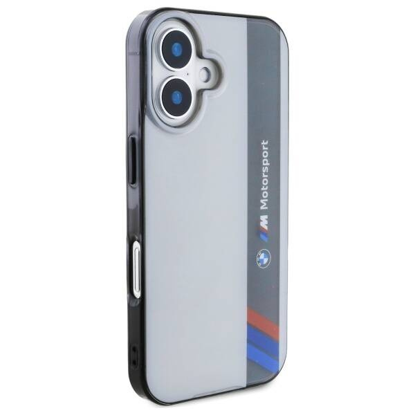 Etui BMW iPhone 16 Plus 6.7" szary/grey hardcase Motosport IML Vertical Stripe