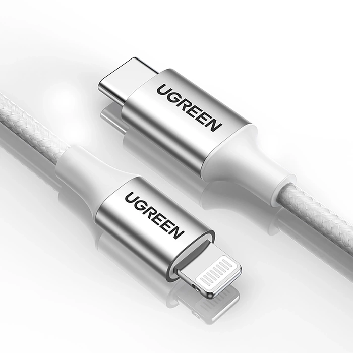 Ugreen kabel przewód USB Typ C - Lightning MFI 1 m 3 A 36 W srebrny (70523)