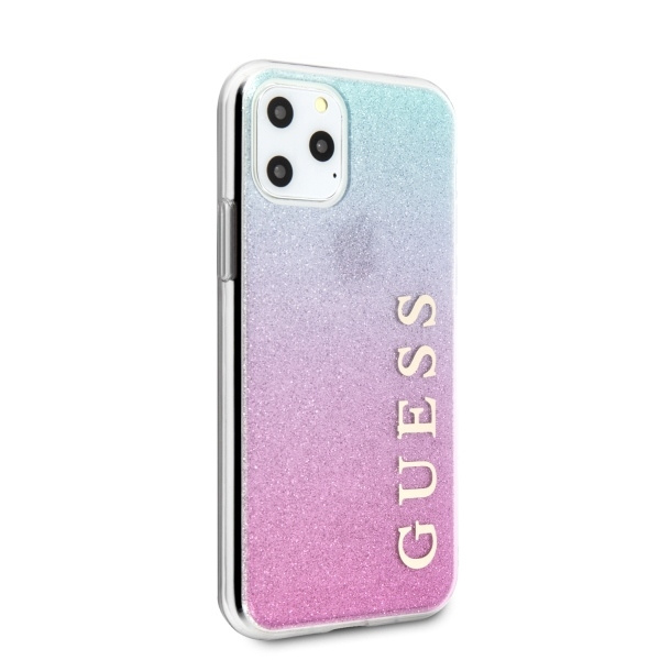 Etui GUESS Apple iPhone 11 Pro Max Glitter Gradient Różowy Niebieski Hardcase