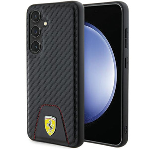 Etui FerrariFEHCS24SN3PUK Samsung Galaxy S24 S921 czarny/black hardcase Carbon Stitched Bottom Case