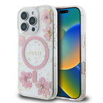 Guess GUHMP16LRBFGFGMP iPhone 16 Pro      6.3" różowy/pink hardcase Resin Flower Glitter MagSafe