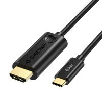 Choetech jednokierunkowy kabel adapter przejściówka z USB Typ C (męski) na HDMI 2.0 (męski) 4K 60Hz 1,8m czarny (CH0019)