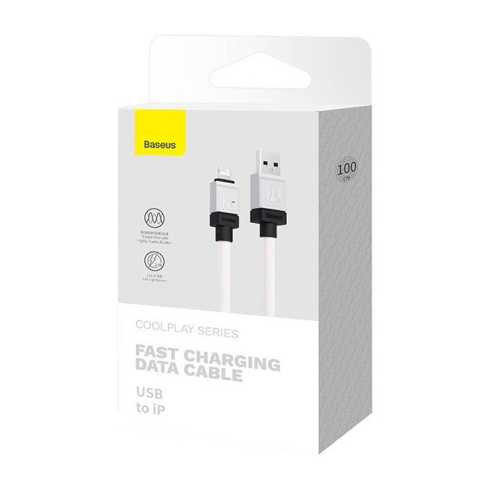 BASEUS kabel USB do Apple Lightning 8-pin CoolPlay 2,4A 1m biały CAKW000402