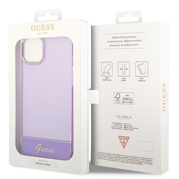 Etui GUESS Apple iPhone 14 Plus Translucent Fioletowy Hardcase