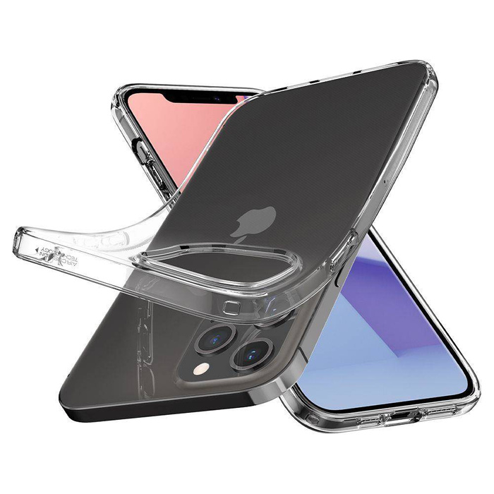 SPIGEN Liquid Crystal iPhone 12 / 12 Pro Etui Crystal Clear Przeźroczyste Case + Szkło 3MK Flexible Glass Lite