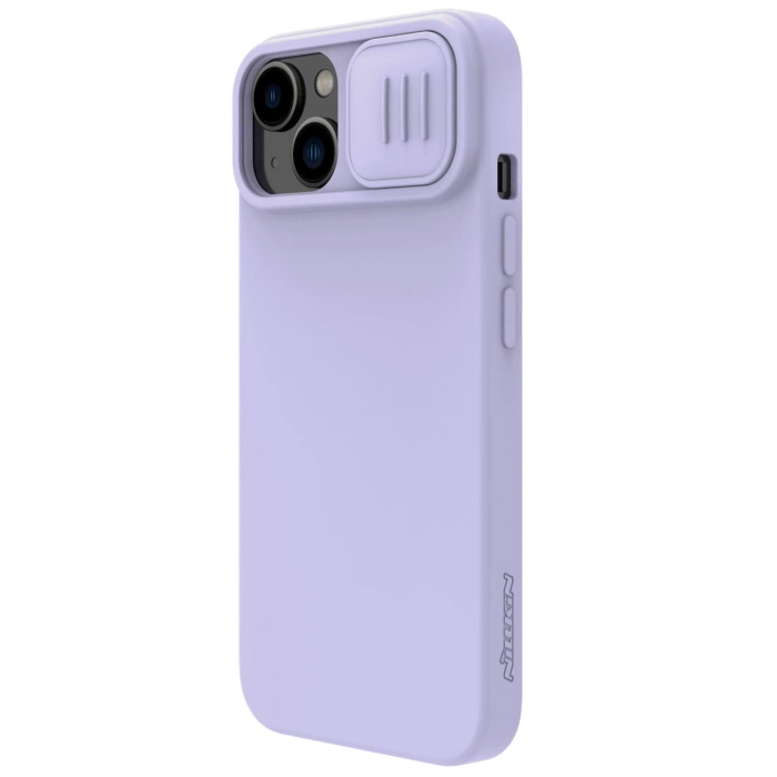 Nillkin CamShield Silky Silicone Case etui iPhone 14 Plus pokrowiec z osłoną na aparat fioletowy