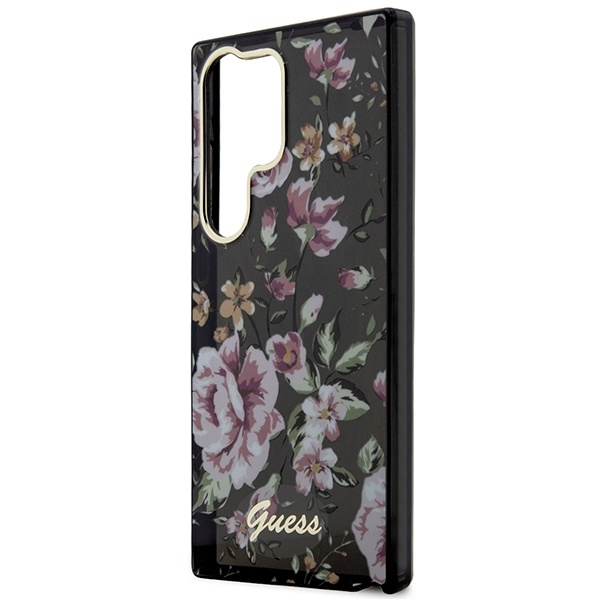 Etui Guess Guhcs23lhcfwsk S23 Ultra S918 Czarny/black Hardcase Flower Collection Case