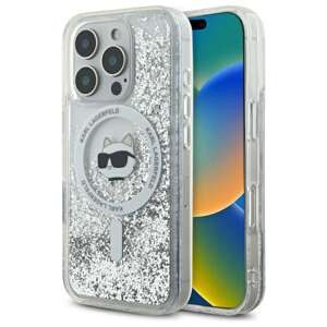 Etui Karl Lagerfeld iPhone 16 Pro 6.3" hardcase transparent Liquid Glitter Choupette Head Magsafe