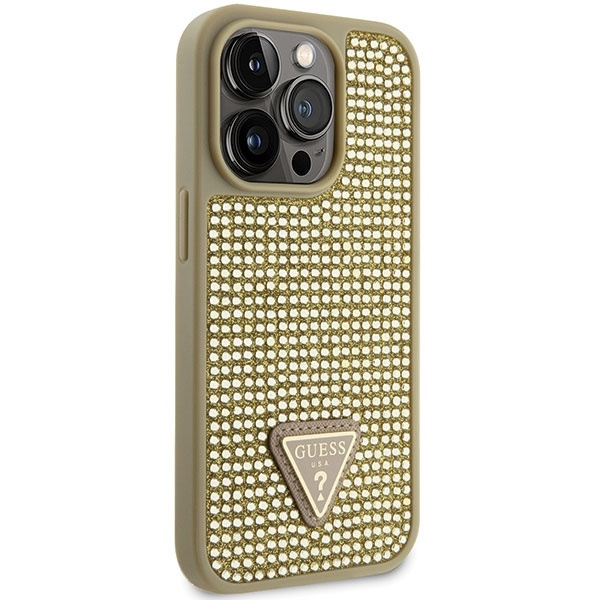 Etui Guess GUHCP14LHDGTPD iPhone 14 Pro 6.1" złoty/gold hardcase Rhinestone Triangle Case