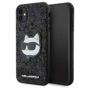 Etui Karl Lagerfeld KLHCN61G2CPK iPhone 11 6.1" czarny/black hardcase Glitter Choupette Patch Case