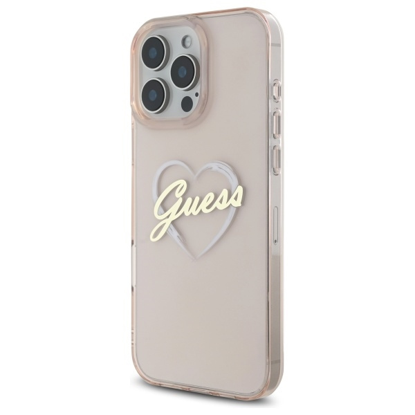 Etui Guess iPhone 16 Pro Max 6.9" różowy/pink hardcase IML Heart