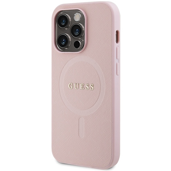 Etui Guess GUHMP13LPSAHMCP iPhone 13 Pro / 13 6,1" różowy/pink hardcase Saffiano MagSafe Case