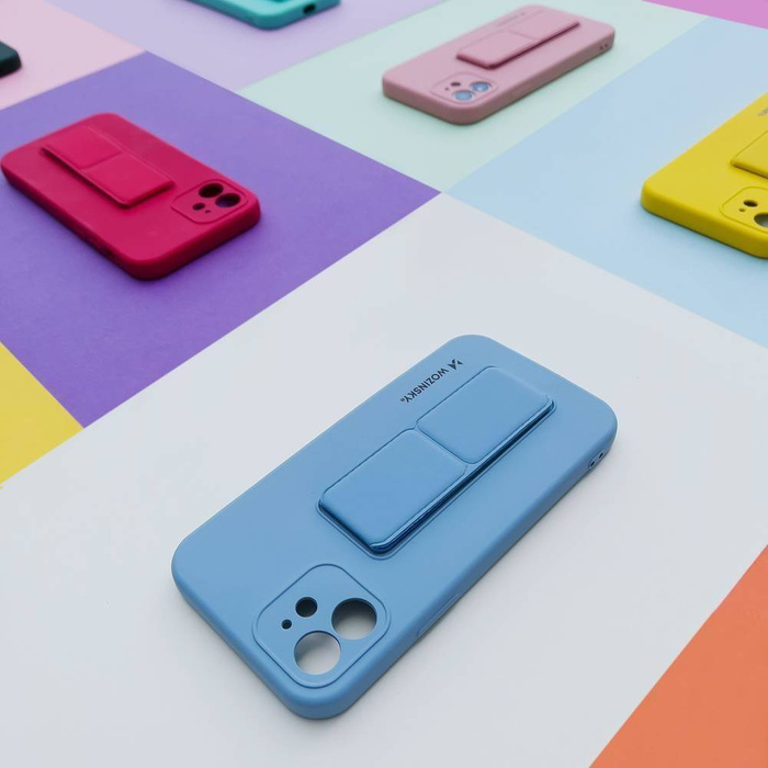 Wozinsky Kickstand Case elastyczne silikonowe etui z podstawką iPhone 12 Pro ciemnozielony