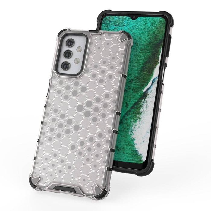 Honeycomb etui pancerny pokrowiec z żelową ramką Samsung Galaxy A32 5G czerwony