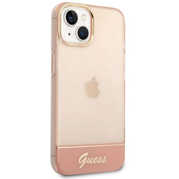 Etui GUESS Apple iPhone 14 Translucent Różowy Hardcase