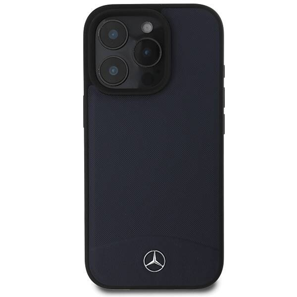 Etui Mercedes iPhone 16 Pro Max 6.9" granatowy/navy hardcase Textured And Plain Leather MagSafe