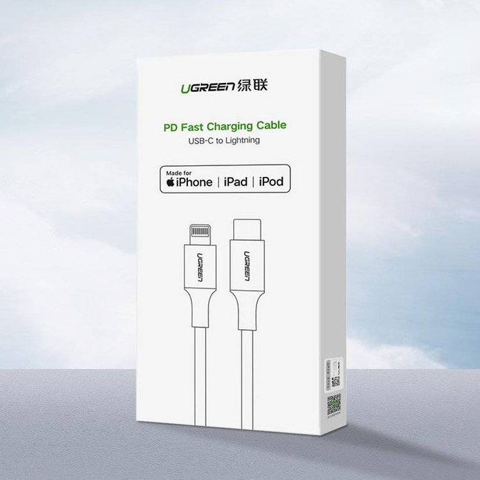 Ugreen kabel przewód USB Typ C - Lightning MFI 1 m 3 A 36 W srebrny (70523)