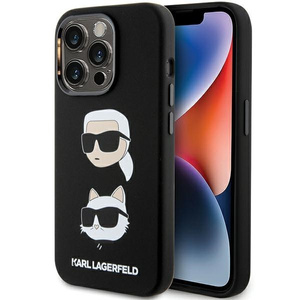 Etui Karl Lagerfeld KLHCP15LSDHKCNK iPhone 15 Pro 6.1" czarny/black Silicone Karl&Choupette Head Case