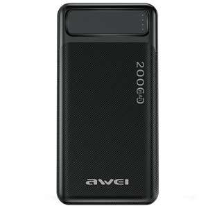 AWEI PowerBank P6K 20000mAh czarny/black 2xUSB/PD/Micro-USB