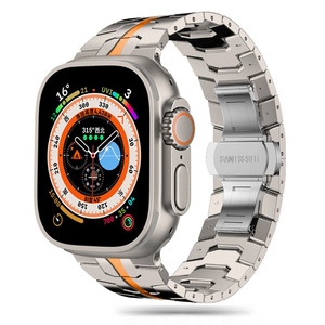 Pasek Tech-protect Stainless Line Apple Watch 4 / 5 / 6 / 7 / 8 / 9 / Se / Ultra 1 / 2 (42 / 44 / 45 / 49 Mm) Titanium/orange