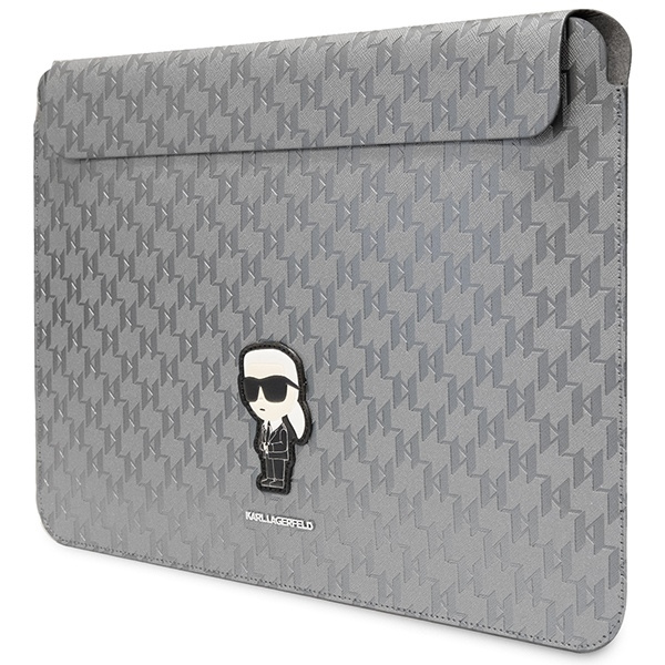 Karl Lagerfeld Sleeve KLCS14SAKHPKG 14" srebrny/silver Saffiano Monogram Ikonik