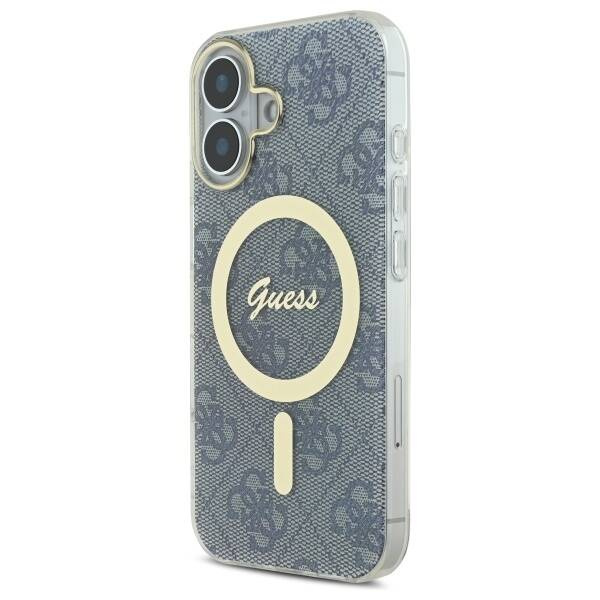 Etui Guess iPhone 16 6.1" niebieski/blue hardcase IML 4G MagSafe