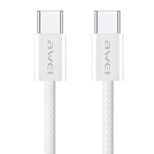 AWEI kabel CL-219T USB-C na USB-C 60W biały/white iPhone 15