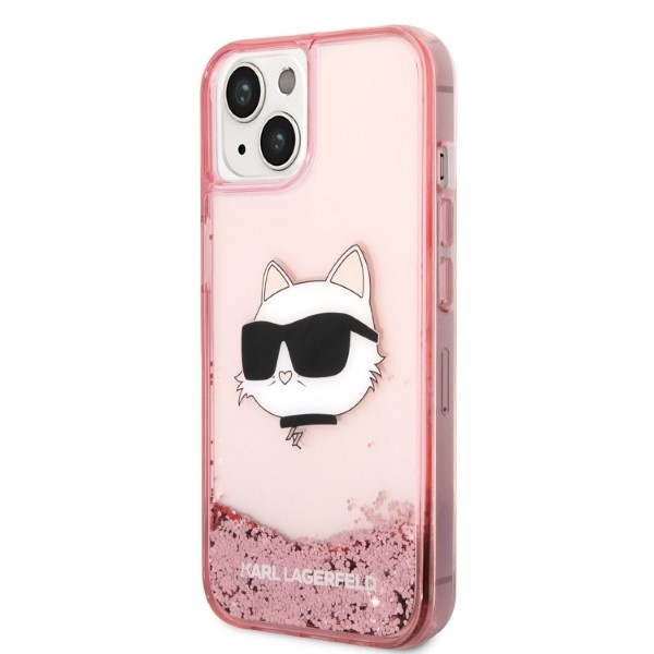 Etui KARL LAGERFELD Apple iPhone 14 Plus Glitter Choupette Head Różowy Hardcase