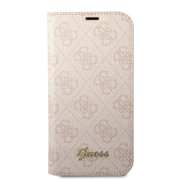 Etui GUESS Apple iPhone 14 Pro Max Book 4G Vintage Gold Logo Różowy Case