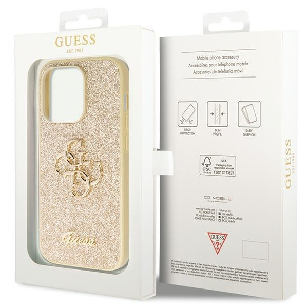 Etui Oryginalne Etui GUESS Hardcase GUHCP14LHG4SGD do iPhone 14 Pro (Fixed Glitter Big 4G / złoty) Case