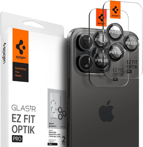 Osłona Aparatu Spigen Optik.tr ”ez Fit” Camera Protector 2-pack iPhone 16 Pro iPhone 16 Pro Max iPhone 15 Pro iPhone 15 Pro Max iPhone 14 Pro Max, Apple iPhone 14 Pro Black