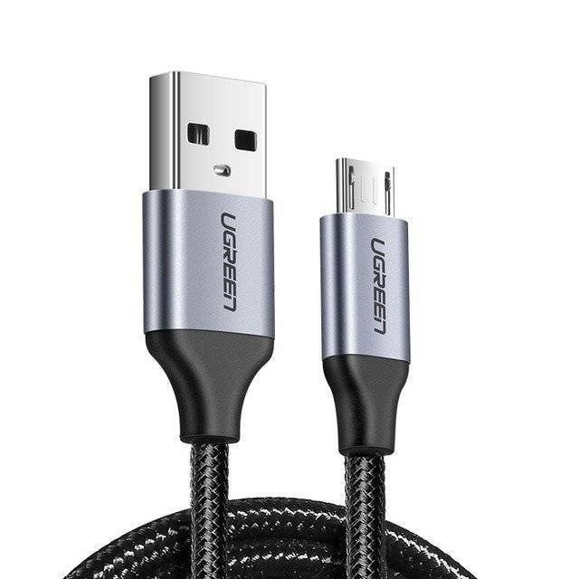 Kabel micro USB UGREEN QC 3.0 2.4A 1m czarny w oplocie