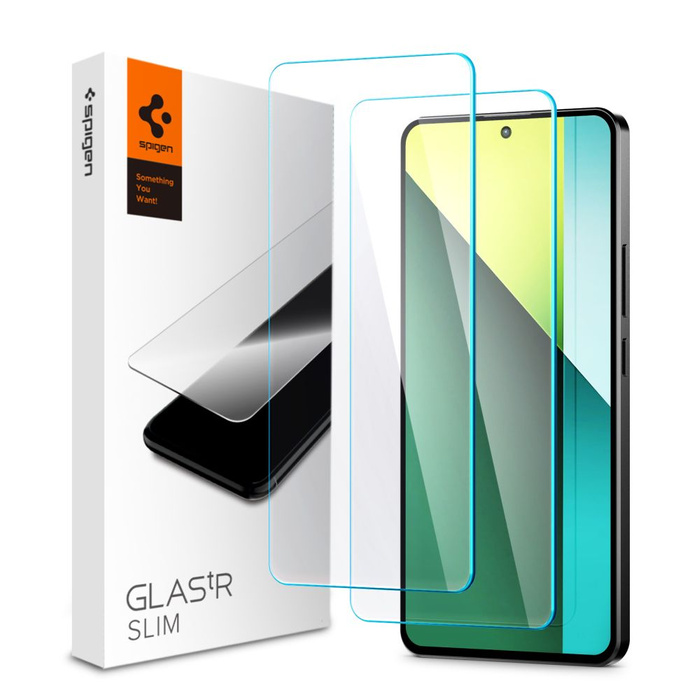 SZKŁO HARTOWANE SPIGEN GLAS.TR SLIM 2-PACK XIAOMI REDMI NOTE 13 PRO 5G CLEAR