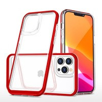 Clear 3in1 etui do iPhone 13 Pro żelowy pokrowiec z ramką czerwony