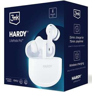 3MK Hardy LifePods Pro słcuhawki bezprzewodowe Bluetooth 5.3 ANC białe/white