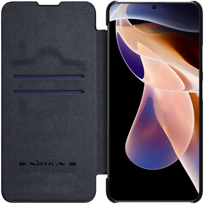 Etui Nillkin Qin Case do Xiaomi Redmi Note 11 Pro+ (China) / Redmi Note 11 Pro (China) / Mi11i HyperCharge z klapką - czarne