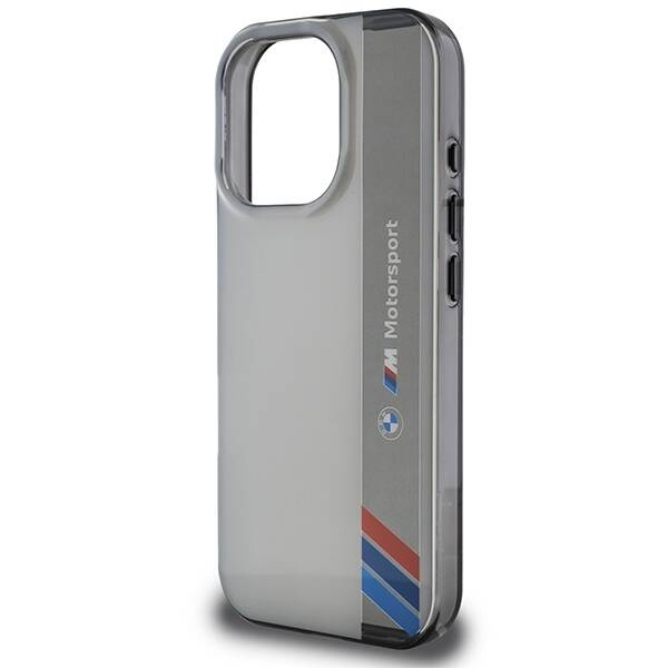 Etui BMW iPhone 16 Pro Max 6.9" szary/grey hardcase Motosport IML Vertical Stripe