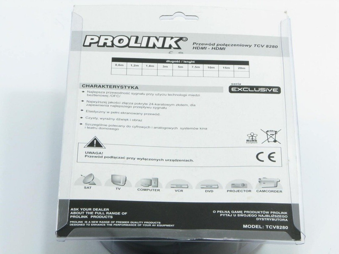 Kabel PROLINK Hdmi - Hdmi 7,5m Filtry Full HD Solidny TCV8280