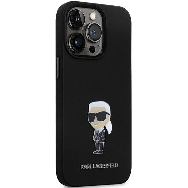 Etui Karl Lagerfeld KLHCP13LSMHKNPK iPhone 13 Pro / 13 6.1" czarny/black Silicone Ikonik Metal Pin