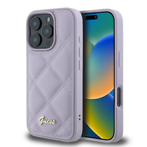 Etui Guess iPhone 16 Pro 6.3" jasnofioletowy/light purple hardcase Quilted Metal Logo