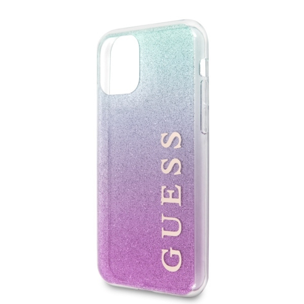 Etui GUESS Apple iPhone 11 Pro Max Glitter Gradient Różowy Niebieski Hardcase