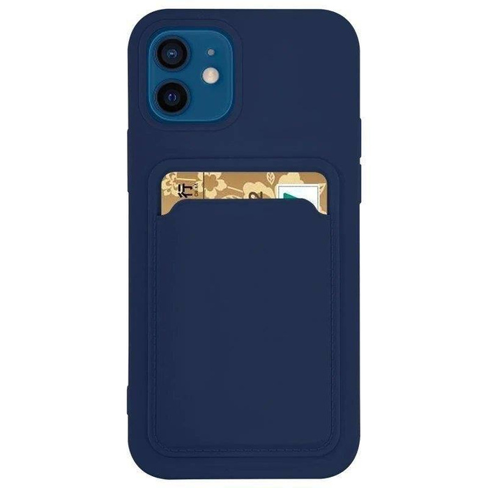 ETUI Card Case silikonowe etui portfel z kieszonką na kartę dokumenty do Samsung Galaxy A73 granatowy CASE