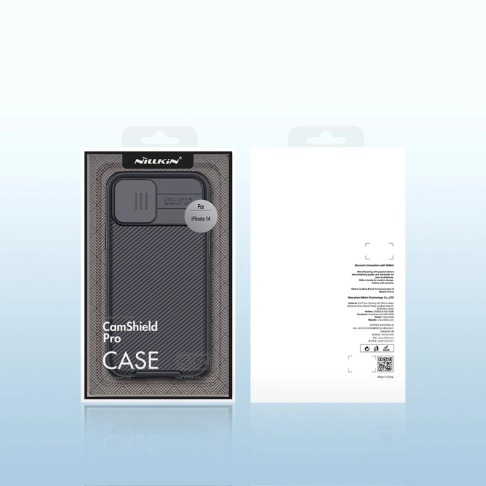 Nillkin CamShield Pro Magnetic Case etui iPhone 14 pokrowiec osłona na aparat kamerę niebieski (z MagSafe)